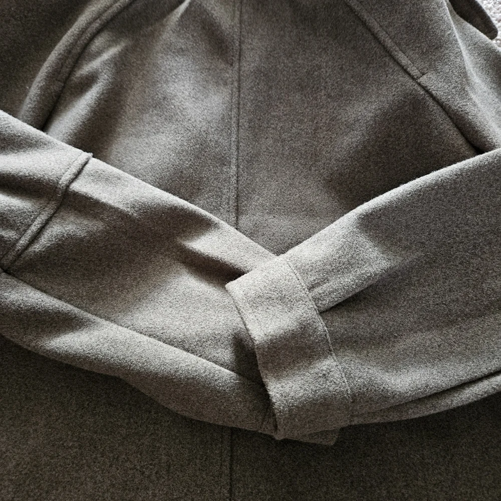 Anthropology avec les fillas zip jacket collar winter coat medium Brown Minimal - Picture 8 of 12